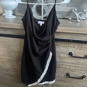 Black Diamond Trim Asymmetrical Dillards Dress